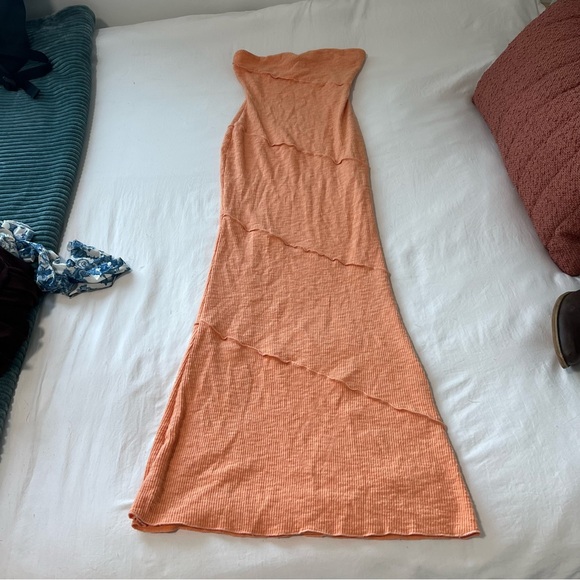 Princess Polly Strapless Coral Dress - Picture 1 of 5